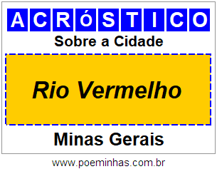 Acróstico Para Imprimir Sobre a Cidade Rio Vermelho