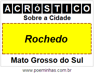 Acróstico Para Imprimir Sobre a Cidade Rochedo