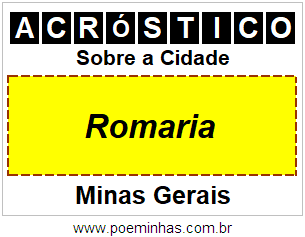 Acróstico Para Imprimir Sobre a Cidade Romaria