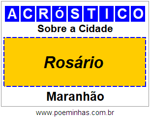 Acróstico Para Imprimir Sobre a Cidade Rosário