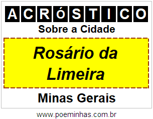 Acróstico Para Imprimir Sobre a Cidade Rosário da Limeira