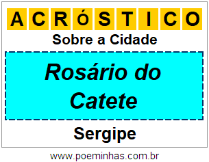 Acróstico Para Imprimir Sobre a Cidade Rosário do Catete