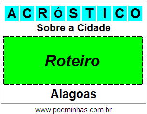 Acróstico Para Imprimir Sobre a Cidade Roteiro