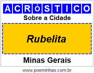 Acróstico Para Imprimir Sobre a Cidade Rubelita