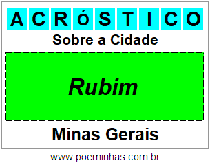 Acróstico Para Imprimir Sobre a Cidade Rubim