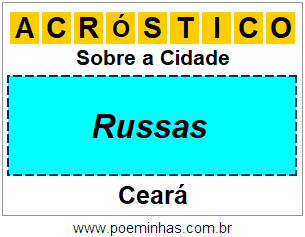 Acróstico Para Imprimir Sobre a Cidade Russas