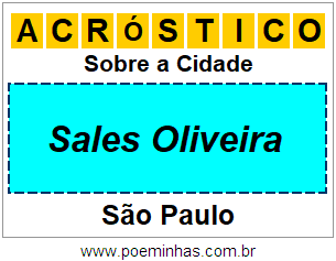 Acróstico Para Imprimir Sobre a Cidade Sales Oliveira