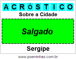 Acróstico Para Imprimir Sobre a Cidade Salgado