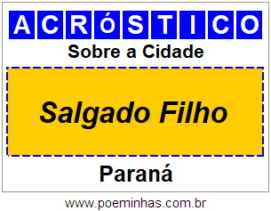 Acróstico Para Imprimir Sobre a Cidade Salgado Filho