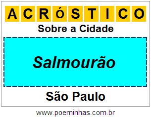 Acróstico Para Imprimir Sobre a Cidade Salmourão