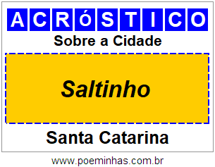 Acróstico Para Imprimir Sobre a Cidade Saltinho