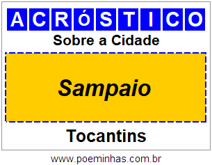 Acróstico Para Imprimir Sobre a Cidade Sampaio