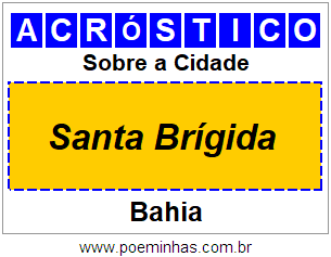 Acróstico Para Imprimir Sobre a Cidade Santa Brígida