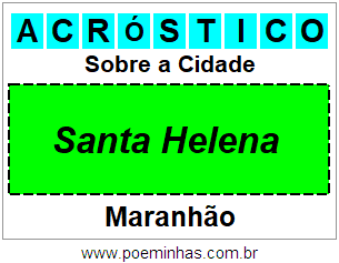 Acróstico Para Imprimir Sobre a Cidade Santa Helena