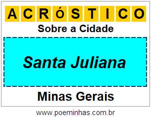 Acróstico Para Imprimir Sobre a Cidade Santa Juliana