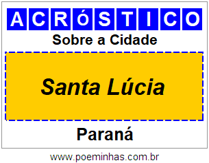 Acróstico Para Imprimir Sobre a Cidade Santa Lúcia