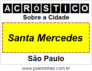 Acróstico Para Imprimir Sobre a Cidade Santa Mercedes