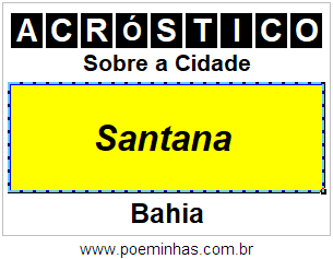 Acróstico Para Imprimir Sobre a Cidade Santana