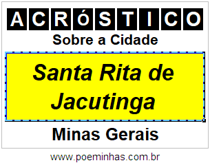 Acróstico Para Imprimir Sobre a Cidade Santa Rita de Jacutinga