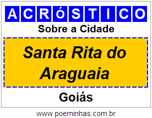 Acróstico Para Imprimir Sobre a Cidade Santa Rita do Araguaia