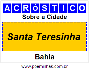 Acróstico Para Imprimir Sobre a Cidade Santa Teresinha