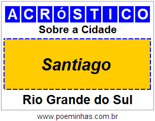 Acróstico Para Imprimir Sobre a Cidade Santiago