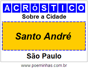 Acróstico Para Imprimir Sobre a Cidade Santo André