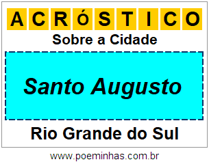 Acróstico Para Imprimir Sobre a Cidade Santo Augusto