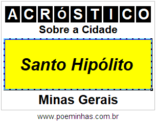 Acróstico Para Imprimir Sobre a Cidade Santo Hipólito