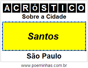 Acróstico Para Imprimir Sobre a Cidade Santos