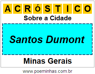 Acróstico Para Imprimir Sobre a Cidade Santos Dumont