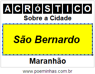 Acróstico Para Imprimir Sobre a Cidade São Bernardo