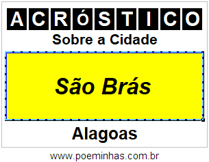 Acróstico Para Imprimir Sobre a Cidade São Brás