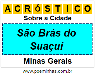 Acróstico Para Imprimir Sobre a Cidade São Brás do Suaçuí