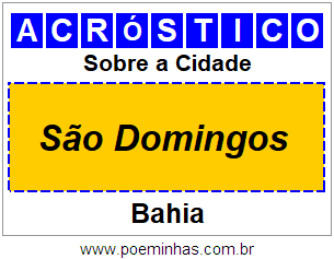 Acróstico Para Imprimir Sobre a Cidade São Domingos