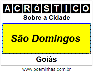 Acróstico Para Imprimir Sobre a Cidade São Domingos