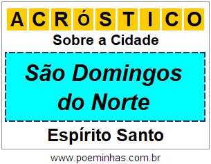 Acróstico Para Imprimir Sobre a Cidade São Domingos do Norte