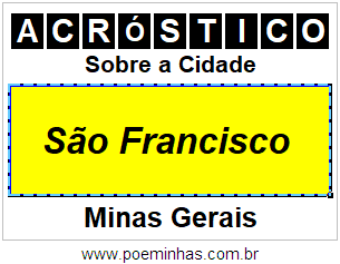 Acróstico Para Imprimir Sobre a Cidade São Francisco