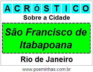 Acróstico Para Imprimir Sobre a Cidade São Francisco de Itabapoana