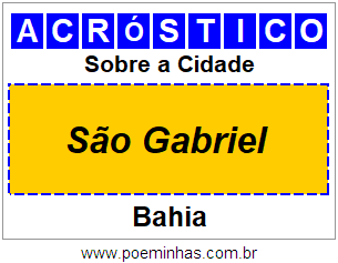 Acróstico Para Imprimir Sobre a Cidade São Gabriel