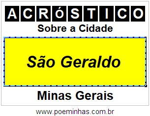 Acróstico Para Imprimir Sobre a Cidade São Geraldo