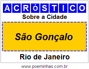 Acróstico Para Imprimir Sobre a Cidade São Gonçalo