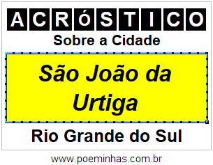 Acróstico Para Imprimir Sobre a Cidade São João da Urtiga