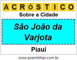 Acróstico Para Imprimir Sobre a Cidade São João da Varjota