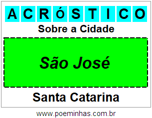 Acróstico Para Imprimir Sobre a Cidade São José