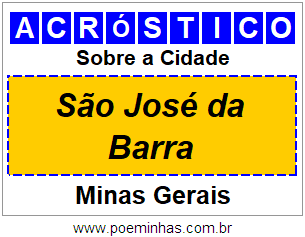 Acróstico Para Imprimir Sobre a Cidade São José da Barra