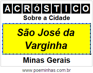 Acróstico Para Imprimir Sobre a Cidade São José da Varginha