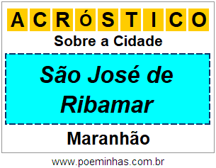 Acróstico Para Imprimir Sobre a Cidade São José de Ribamar