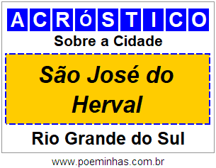 Acróstico Para Imprimir Sobre a Cidade São José do Herval