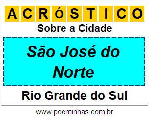 Acróstico Para Imprimir Sobre a Cidade São José do Norte